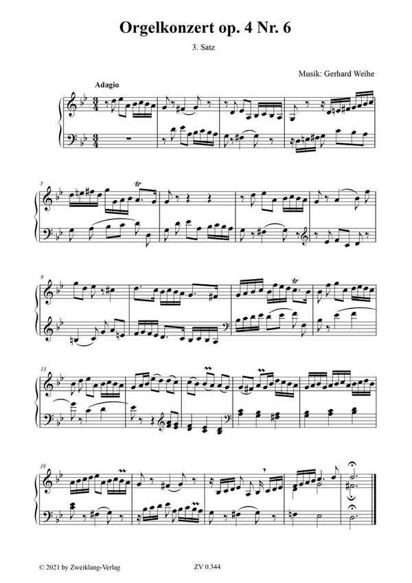 Orgelkonzert B-Dur op.4 Nr. 6